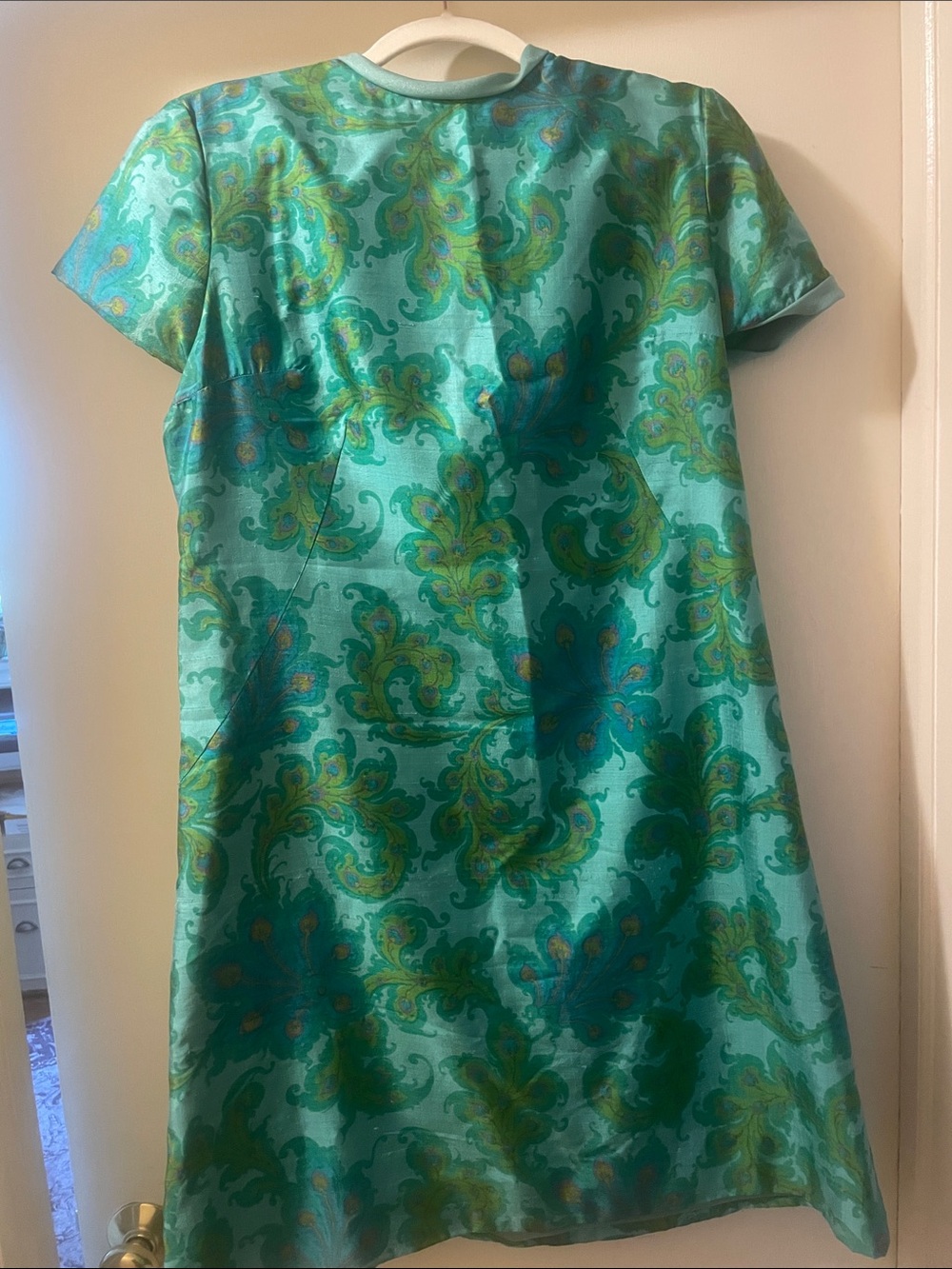 Turquoise Green Paisley Short-Sleeve Dress
